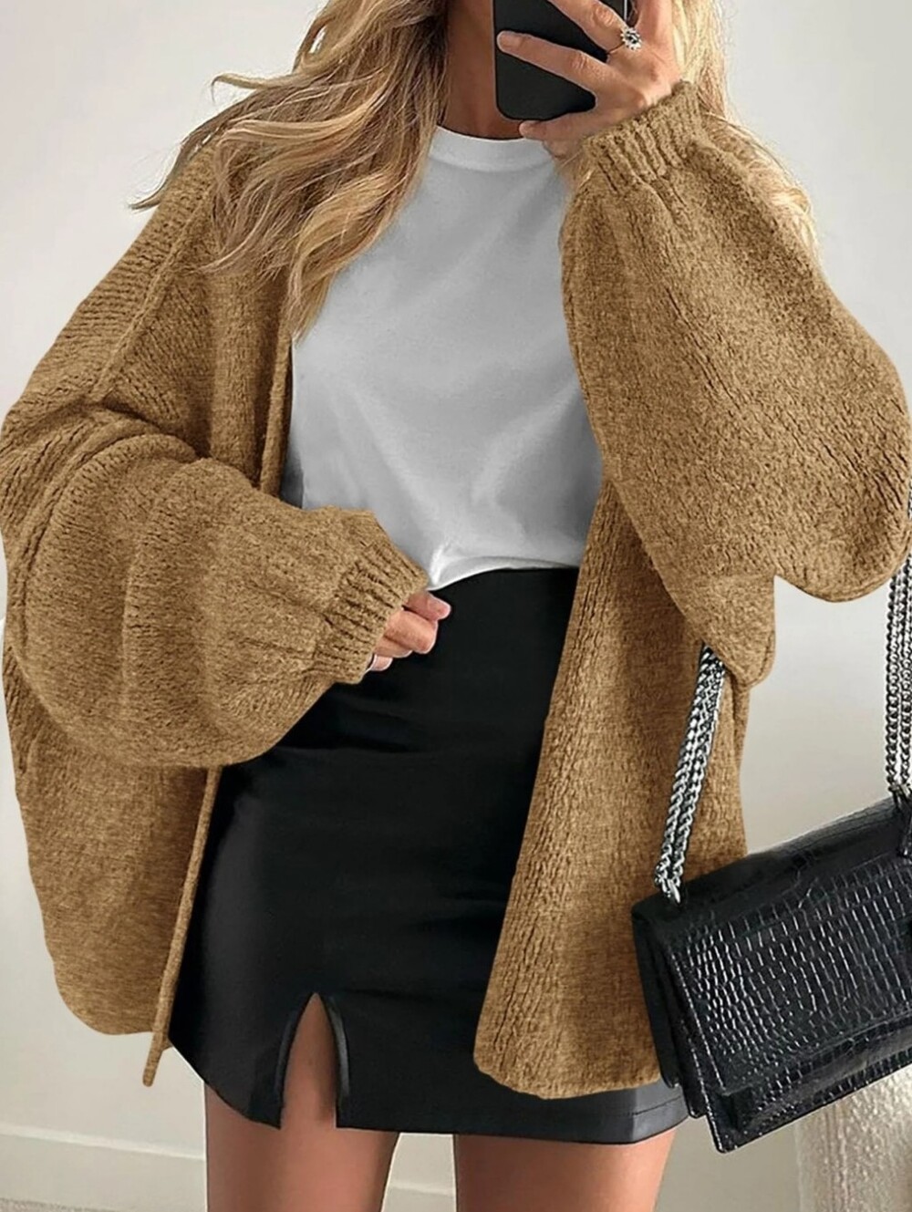NWT PrettyGarden Camel Oversized Cardigan M